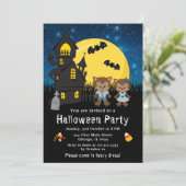 Halloween Fancy Jurk Party Weerwolf Blauw Kaart (Staand voorkant)