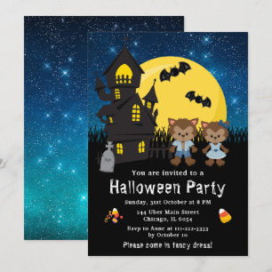 Halloween Fancy Jurk Party Weerwolf Blauw Kaart