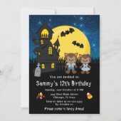 Halloween Fancy Jurk Verjaardag Weerwolf Blauw Kaart (Voorkant)