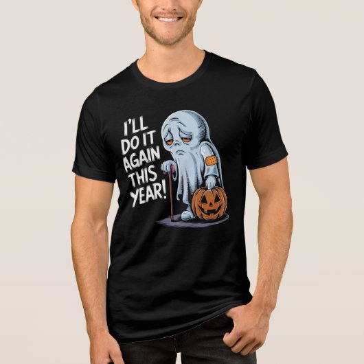 halloween-fantoom Tri-Blend shirt (Voorkant)