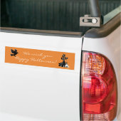 halloween fashionillustratie met een bezem bumpersticker (Op Truck)