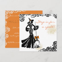 halloween fashionillustratie met kant patroon