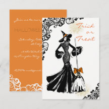 halloween fashionillustratie met kant patroon