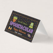 Halloween Favor Bag Topper met Editable Name Visitekaartje (Voorkant)