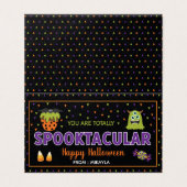 Halloween Favor Bag Topper met Editable Name Visitekaartje (Buitenkant ongevouwen)