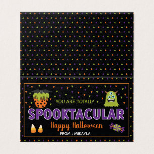 Halloween Favor Bag Topper met Editable Name Visitekaartje