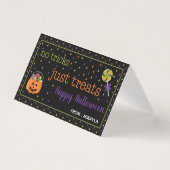Halloween Favor Bag Topper met Editable Name Visitekaartje (Voorkant)