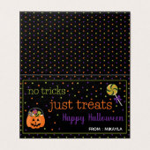 Halloween Favor Bag Topper met Editable Name Visitekaartje (Buitenkant ongevouwen)
