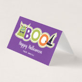 Halloween Favor Bag Topper met Editable Name Visitekaartje (Voorkant)