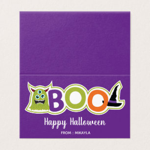 Halloween Favor Bag Topper met Editable Name Visitekaartje