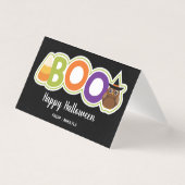 Halloween Favor Bag Topper met Editable Name Visitekaartje (Voorkant)