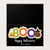 Halloween Favor Bag Topper met Editable Name Visitekaartje (Buitenkant ongevouwen)