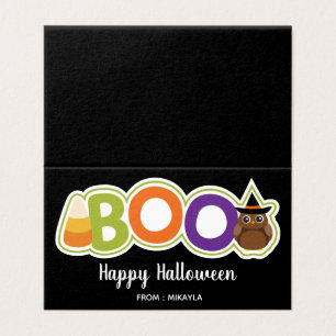 Halloween Favor Bag Topper met Editable Name Visitekaartje