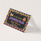 Halloween Favor Bag Topper met Editable Name Visitekaartje (Voorkant)