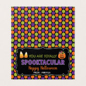 Halloween Favor Bag Topper met Editable Name Visitekaartje (Buitenkant ongevouwen)