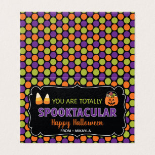 Halloween Favor Bag Topper met Editable Name Visitekaartje