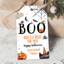 Halloween Favor Tags Boo Treat Birthday Costuum