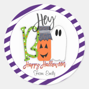 Halloween Favor Tags Kinder trekkers Ronde Sticker