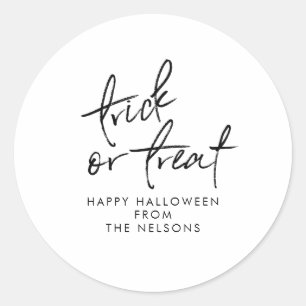 Halloween Favor Treat Labels Sticker Script Font