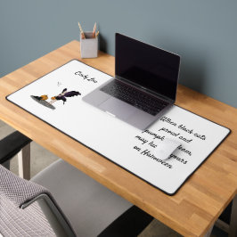 Halloween fee met pompoenen bureau mat