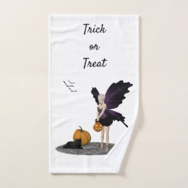 Halloween fee met pompoenen handdoek