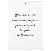 Halloween fee met pompoenen klembord (Achterkant)