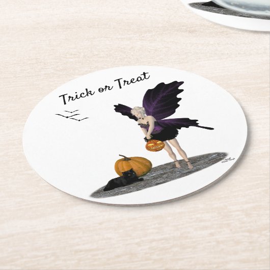 Halloween fee met pompoenen papier Onderzetter (Gebogen)