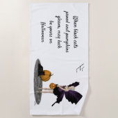 Halloween fee met pompoenen strandlaken (Voorkant)