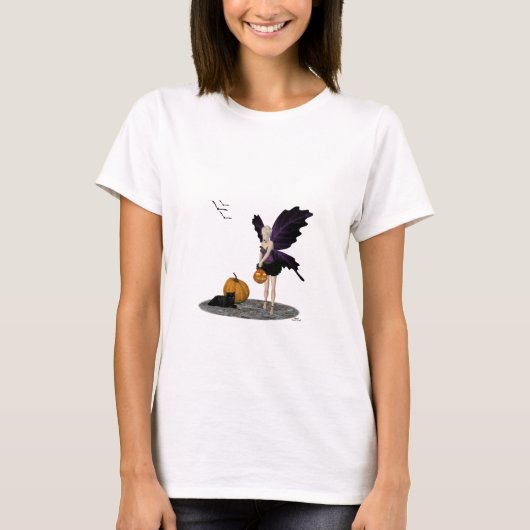 Halloween Fee met Pompoenen Vrouw T-shirt (Voorkant)