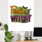 Halloween Feeling Witchy Birthday Poster (Thuiskantoor)
