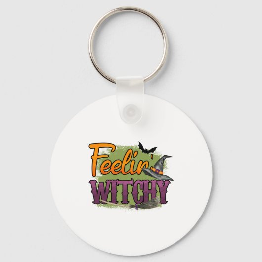 Halloween Feeling Witchy Birthday Sleutelhanger (Voorkant)