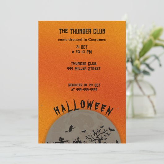 Halloween feest aanpassen kaart (Staand voorkant)