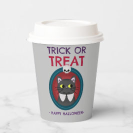 Halloween feest beker, kat in portret papieren bekers