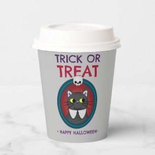 Halloween feest beker, kat in portret papieren bekers