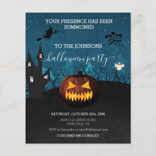 Halloween Feest Budget Pompoen  (Voorkant)