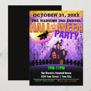 Halloween Feest Club Promo Flyer Grunge Uitnodigin Kaart