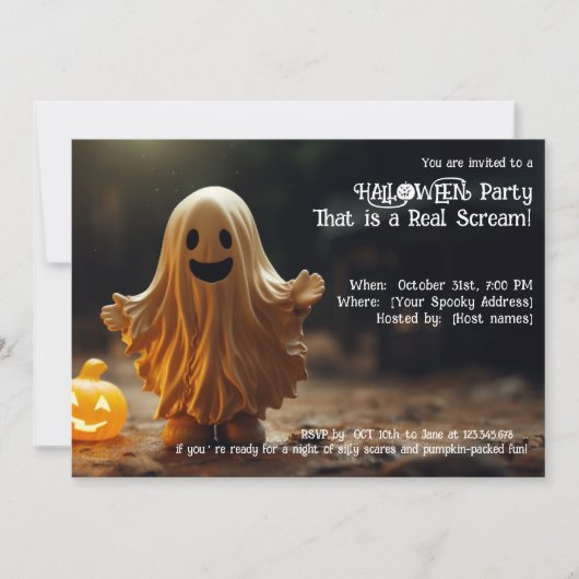 Halloween feest, dat is een echte schreeuw! kaart (Voorkant)