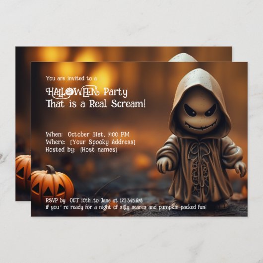 Halloween feest, dat is een echte schreeuw! kaart (Voorkant / Achterkant)