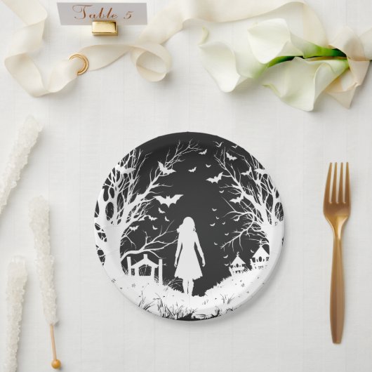 Halloween feest decoratie, de begraafplaats ballon papieren bordje (Huwelijk)
