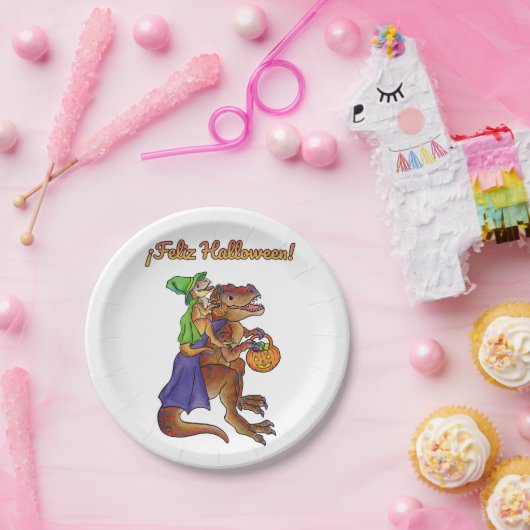 Halloween feest Dinosaur papier borden Spaans Papieren Bordje (Feest)