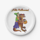 Halloween feest Dinosaur papier borden Spaans Papieren Bordje (Voorkant)
