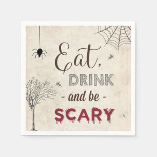 Halloween Feest Eet Drink Wees Schrikbarend Tafel Servet