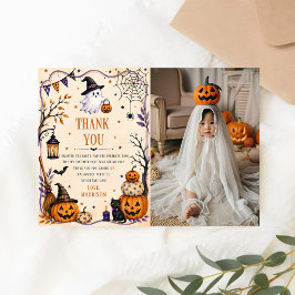 Halloween-feest foto bedankkaart