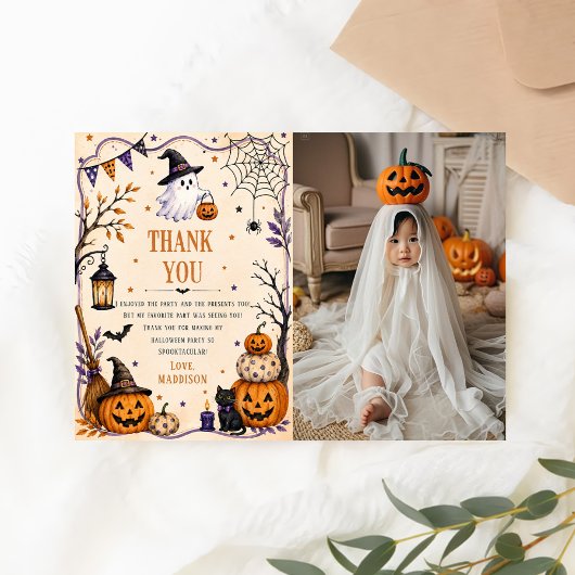 Halloween-feest foto bedankkaart