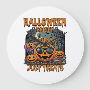 Halloween Feest Geen Tracks Alleen Treats Zonnebri Grote Klok
