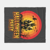 Halloween Feest Geheime Kasteel Retro Vector Fleece Deken (Voorkant (Horizontaal))