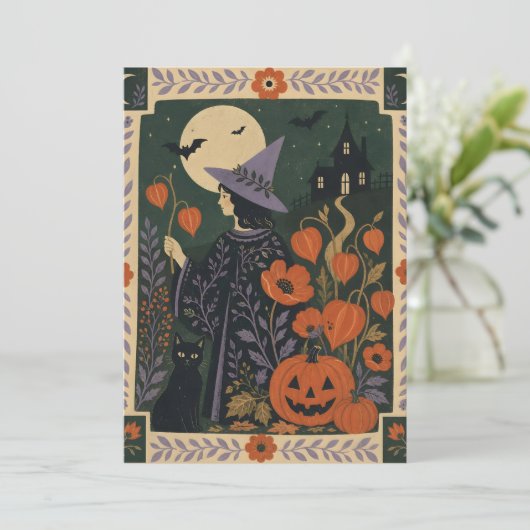 Halloween-feest gewoonte kaart (Staand voorkant)