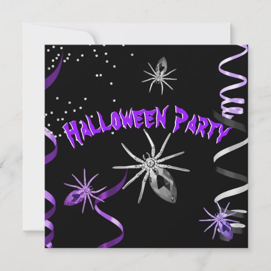 Halloween Feest Gothic Spin Purple Zwart Kaart (Voorkant)