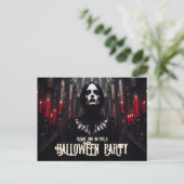 Halloween-feest – Gotische donkere uitnodiging (Staand voorkant)