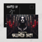 Halloween-feest – Gotische donkere uitnodiging (Voorkant / Achterkant)